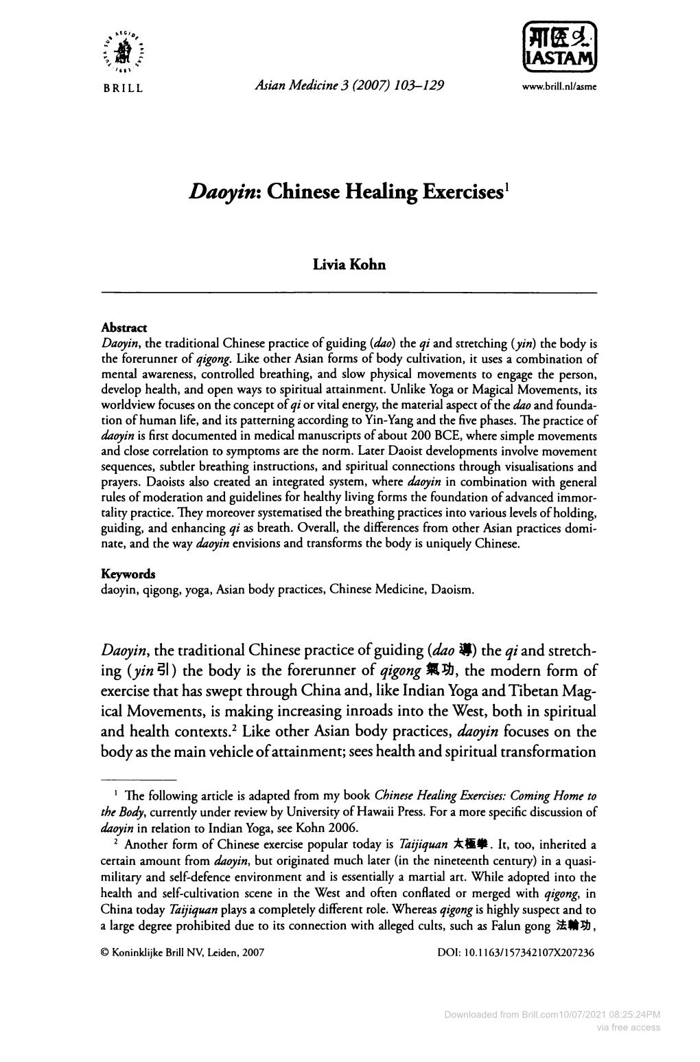 Daoyin: Chinese Healing Exercises 1