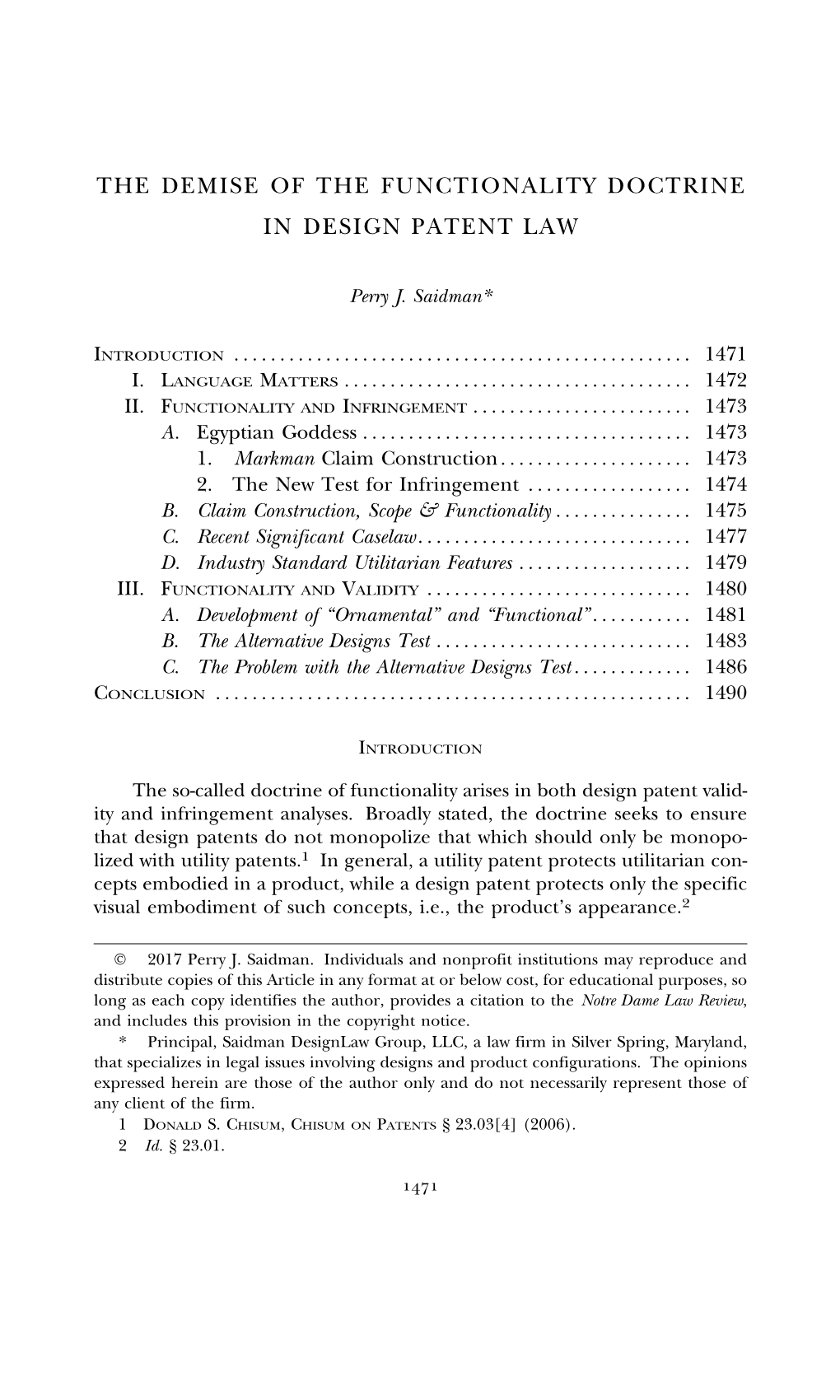 The Demise of the Functionality Doctrine in Design Patent Law