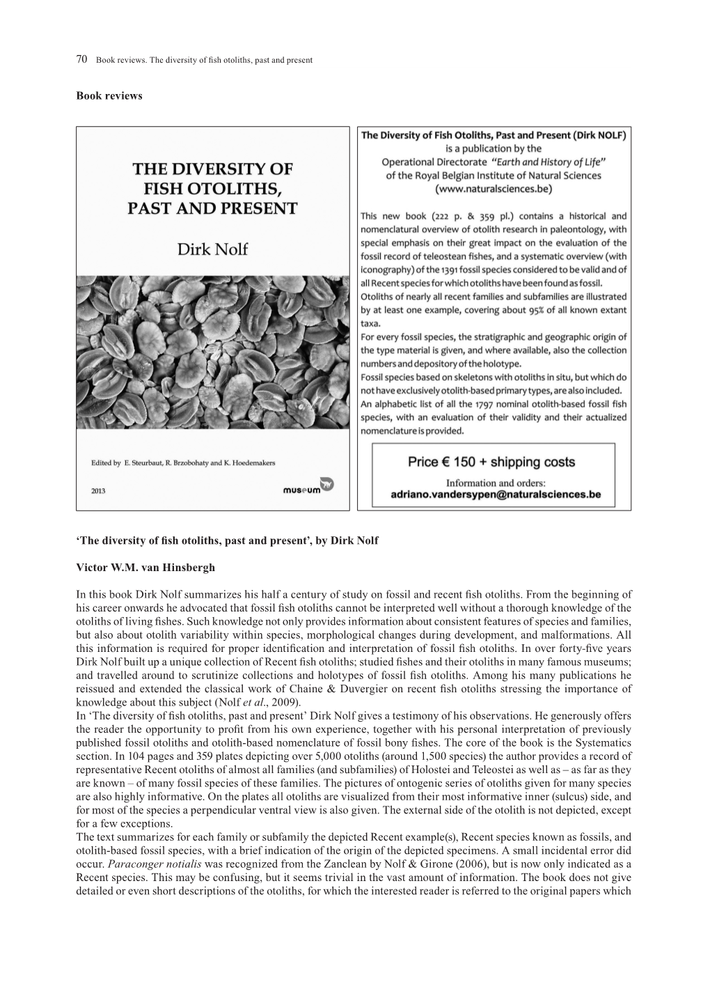 The Diversity of Fish Otoliths, Past and Present