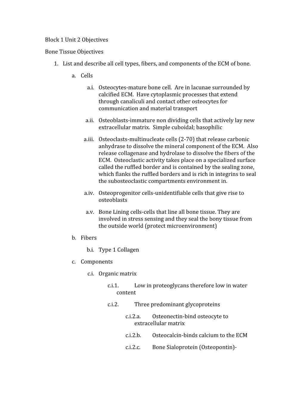 Block 1 Unit 2 Objectives