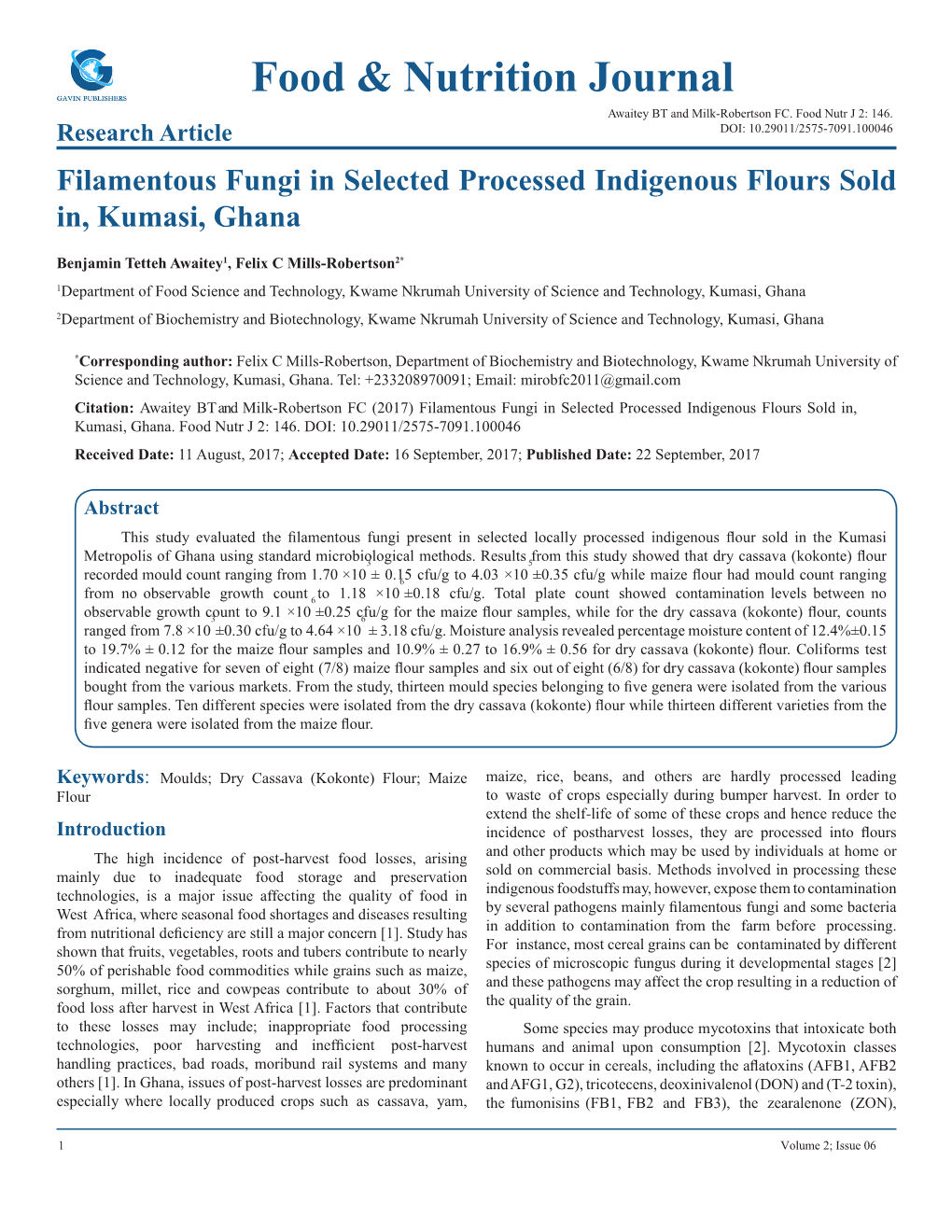 Food & Nutrition Journal