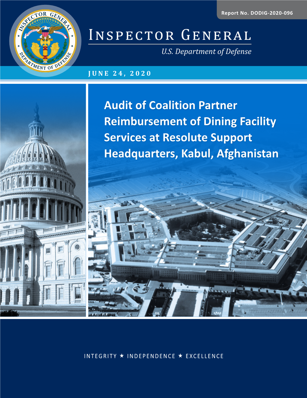 Audit of Coalition Partner Reimbursement of Dining Facility Services at Resolute Support Headquarters, Kabul, Afghanistan