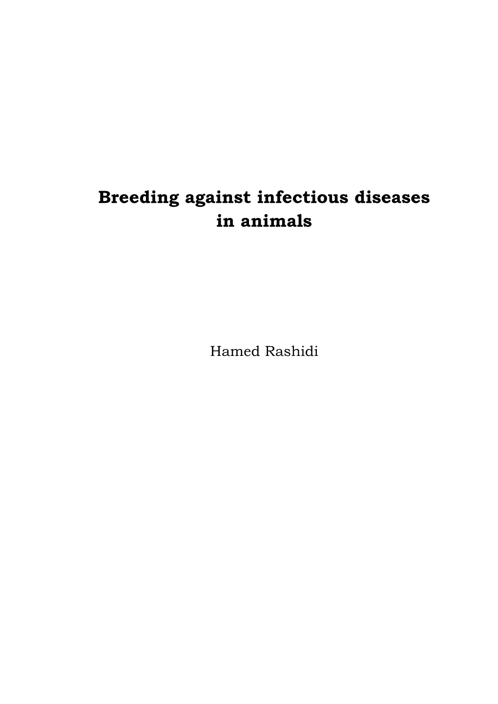 Breeding Against Infectious Diseases in Animals