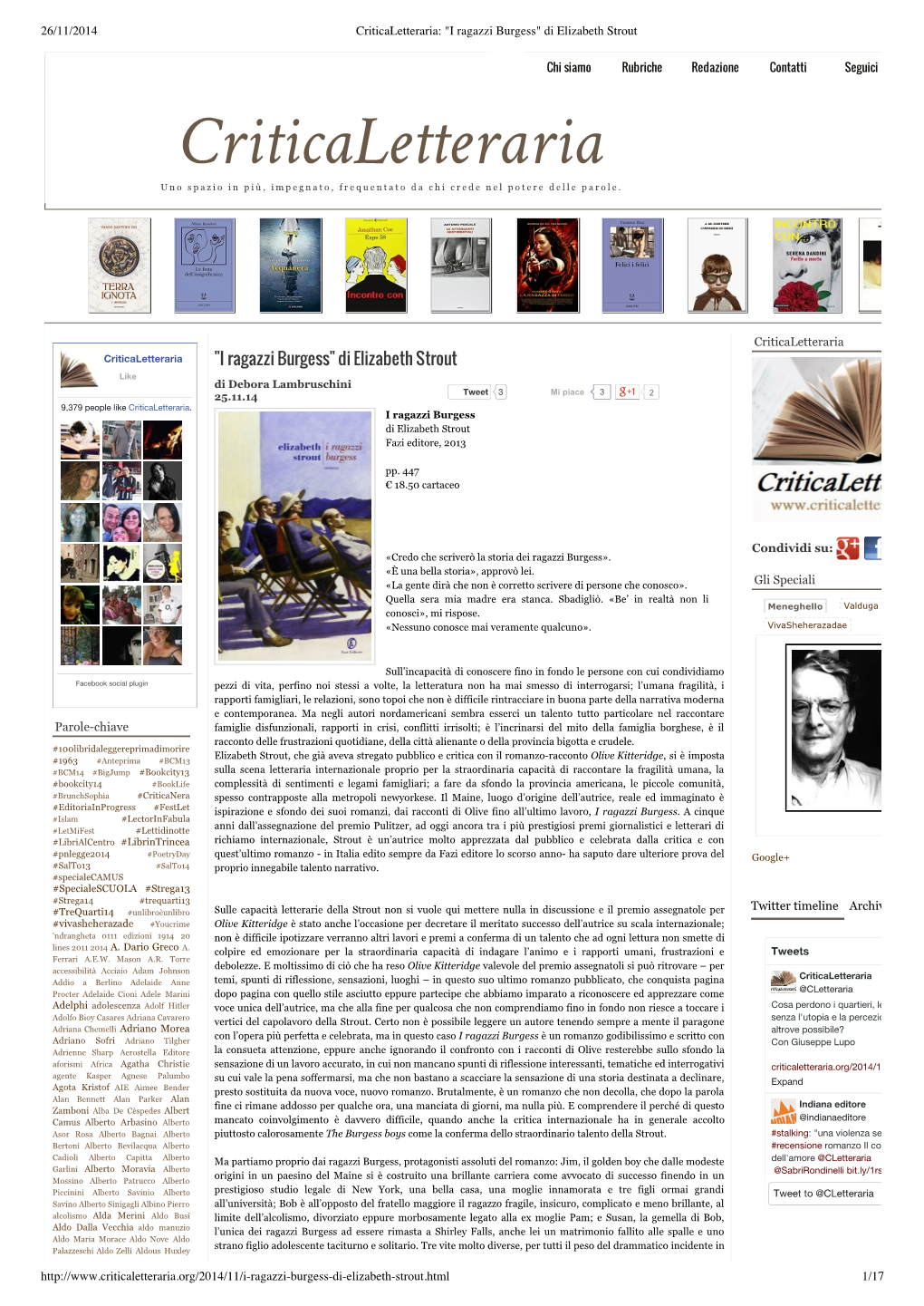 Criticaletteraria: "I Ragazzi Burgess" Di Elizabeth Strout