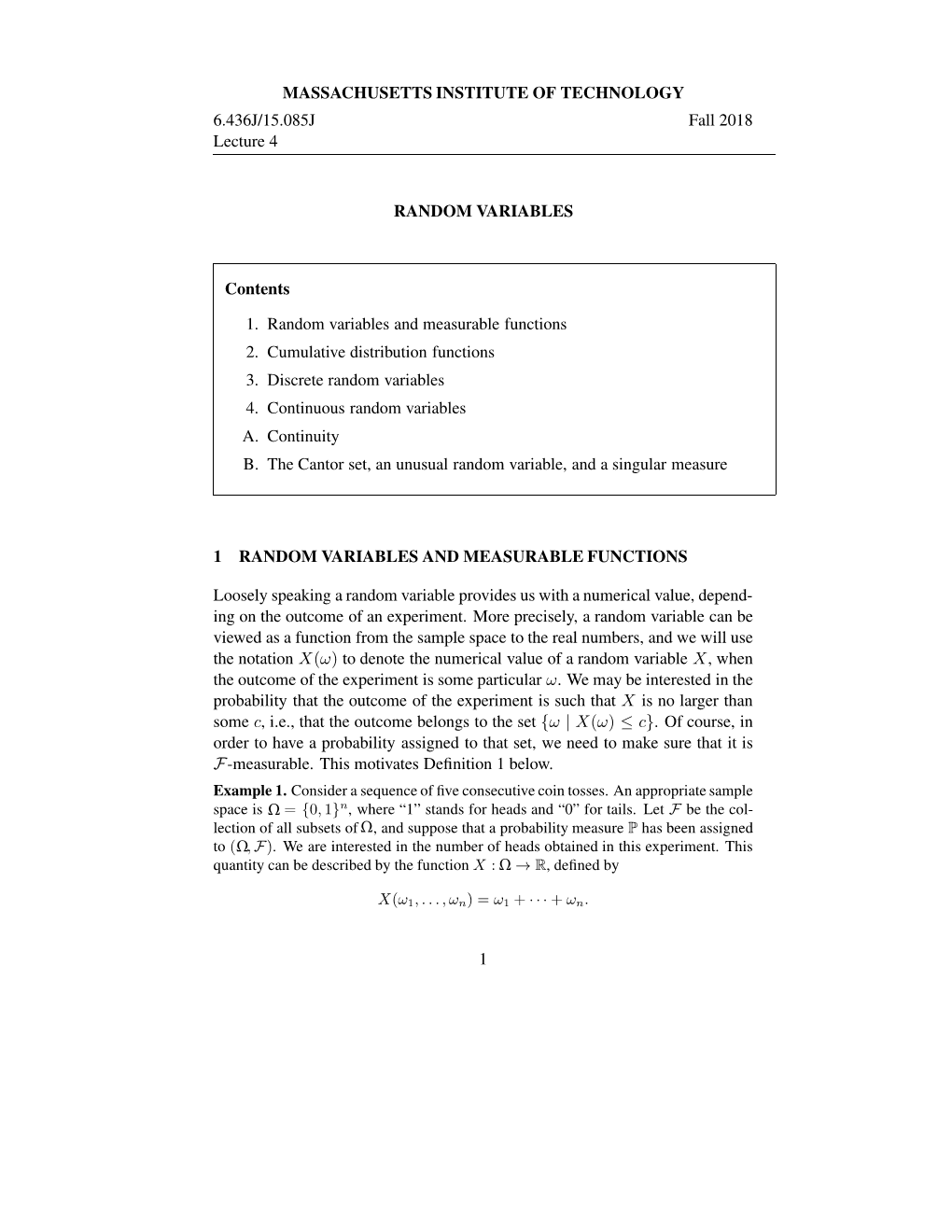 6.436J / 15.085J Fundamentals of Probability, Lecture 4: Random