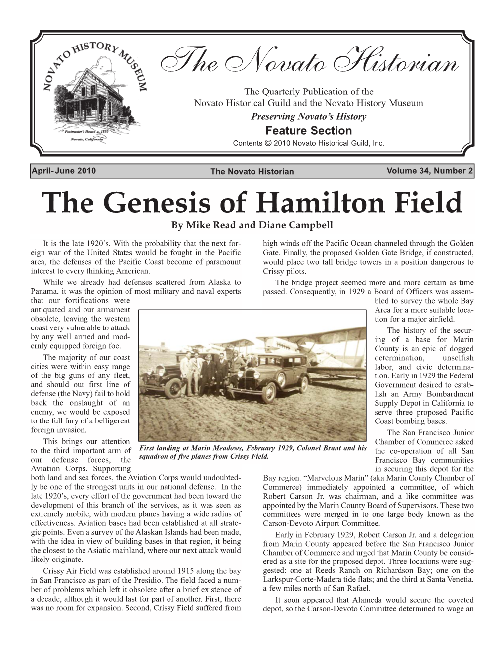 Genesis of Hamilton Field by Mike Read and Diane Campbell