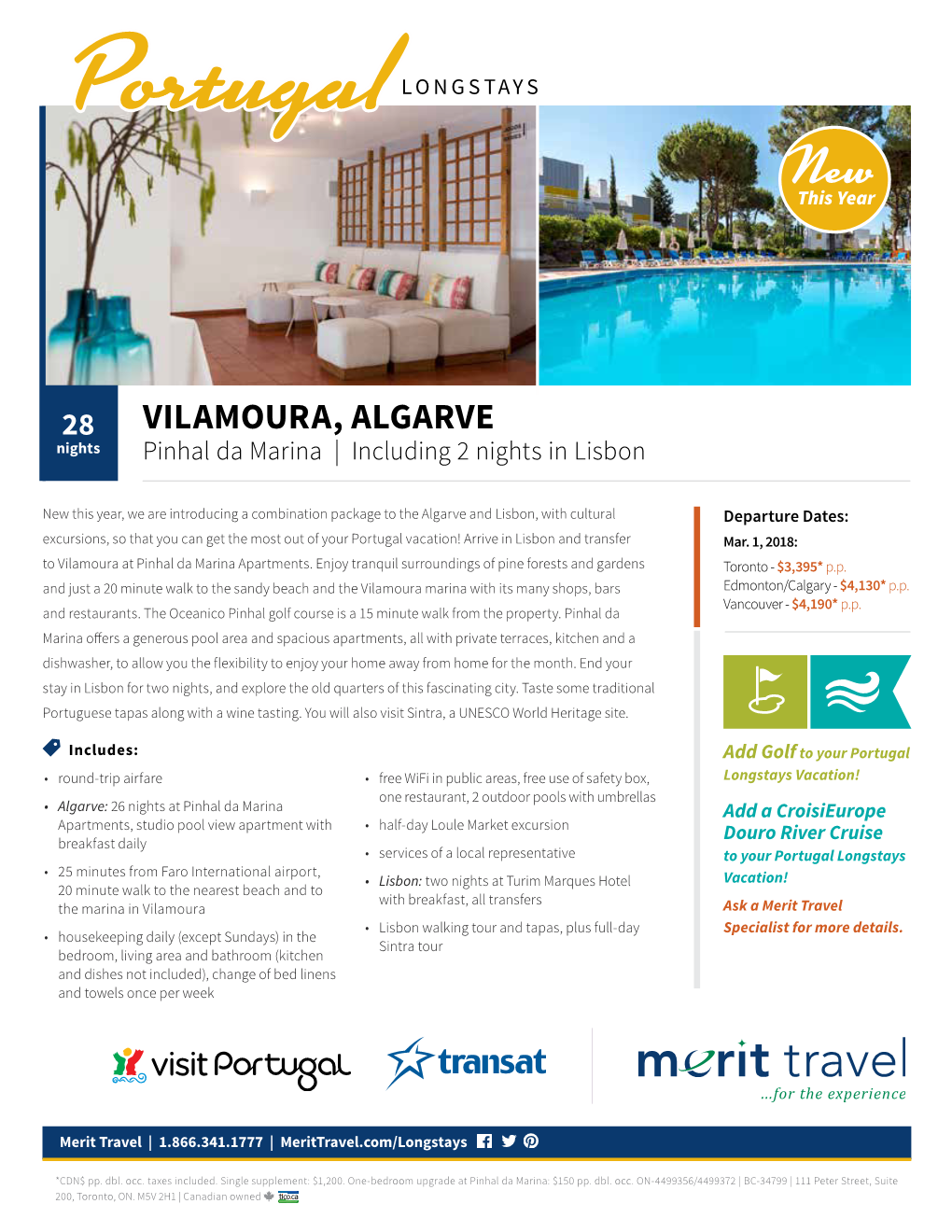 VILAMOURA, ALGARVE Nights Pinhal Da Marina | Including 2 Nights in Lisbon