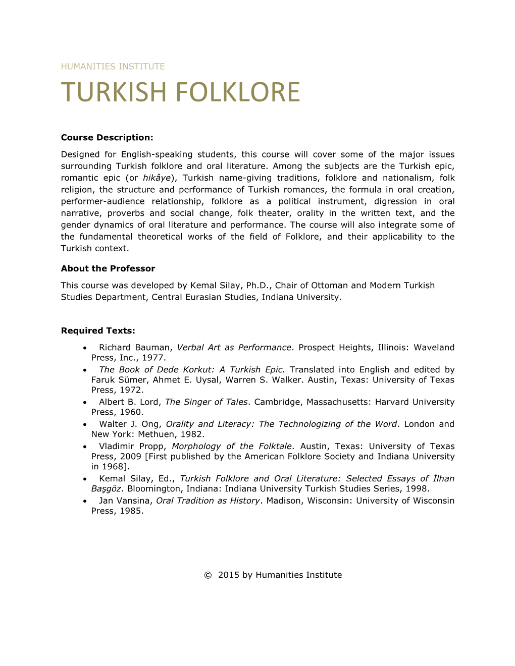 Turkish Folklore