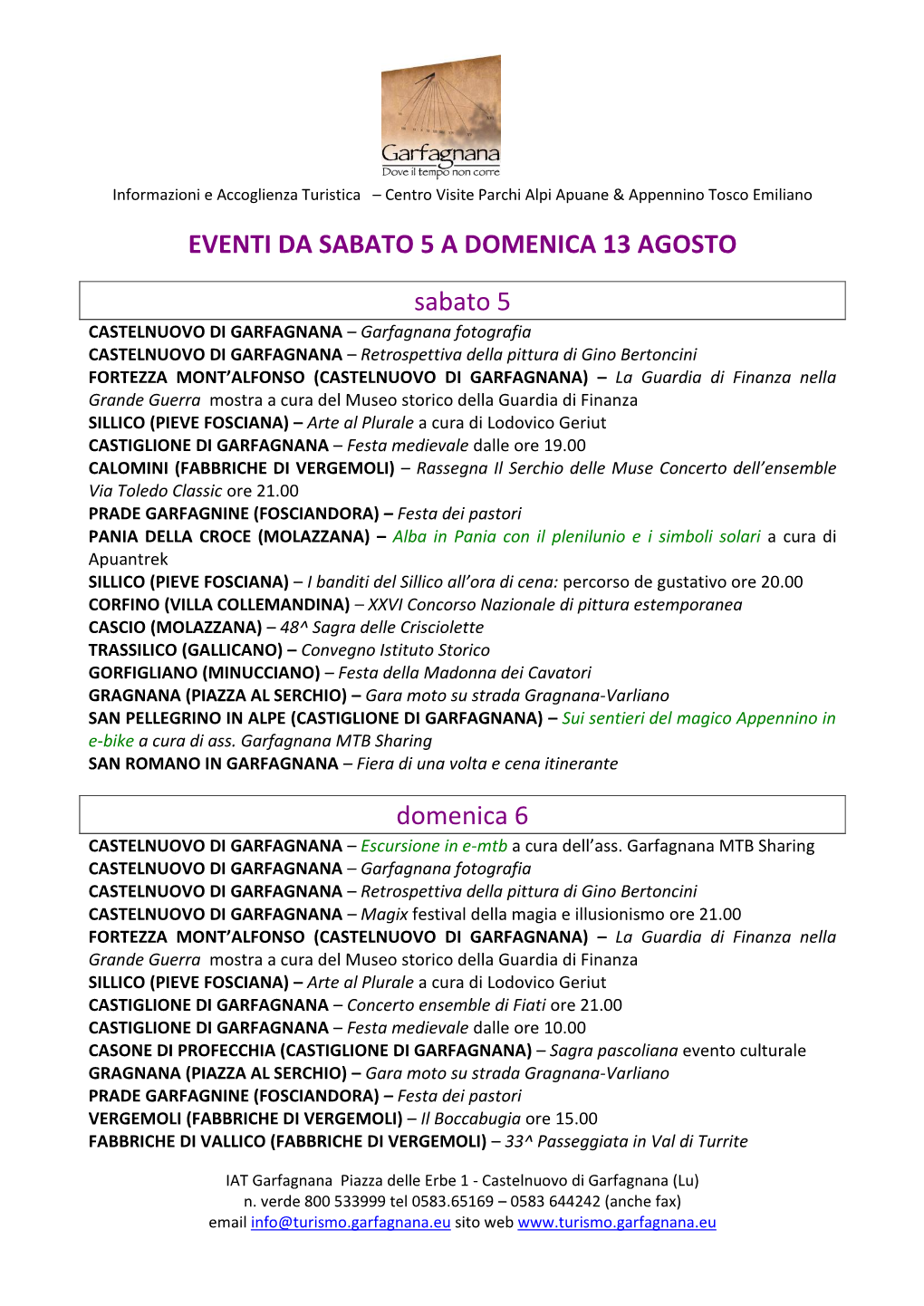 Eventi Dal 16 Al 23 Giugno