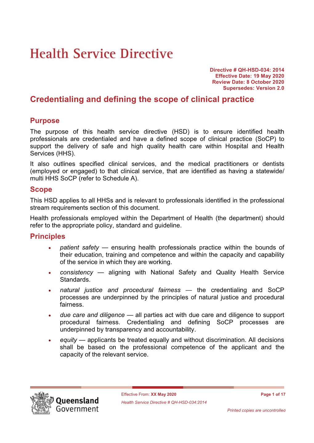 Credentialing and Defining the Scope of Clinical Practice