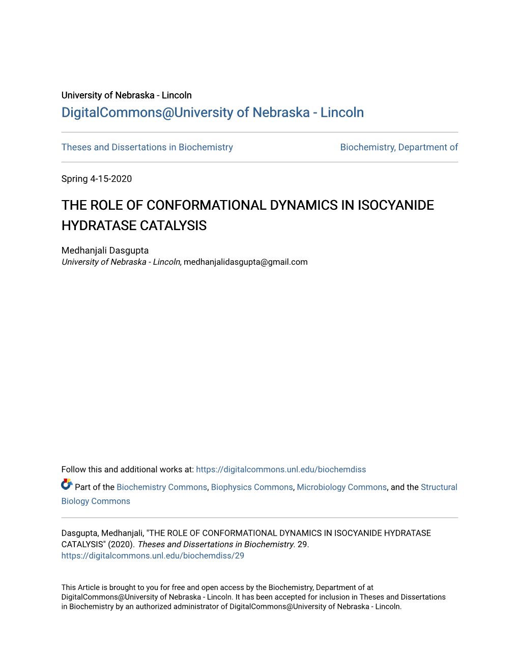 The Role of Conformational Dynamics in Isocyanide Hydratase Catalysis