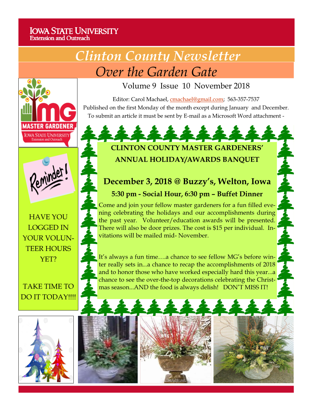 Clinton County Newsletter Over the Garden Gate Volume 9 Issue 10 November 2018
