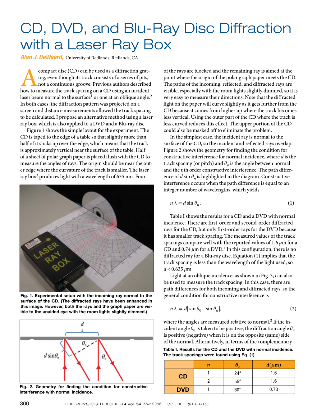 CD, DVD, and Blu-Ray Disc Diffraction with a Laser Ray Box Alan J