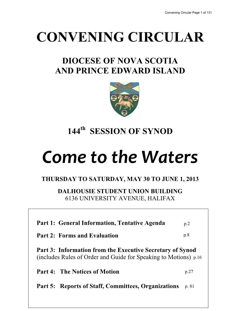 Convening Circular Page 1 of 131