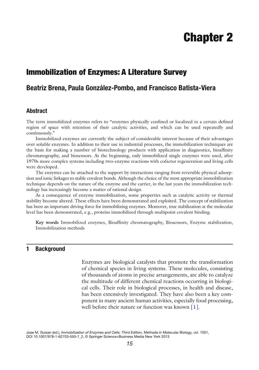 Chapter 2 Immobilization of Enzymes