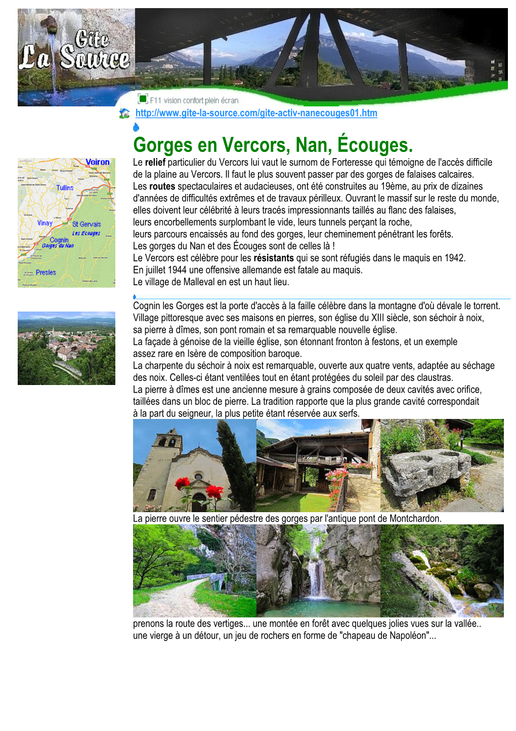 Gorges En Vercors, Nan, Écouges. Le Relief Particulier Du Vercors Lui Vaut Le Surnom De Forteresse Qui Témoigne De L'accès Difficile De La Plaine Au Vercors