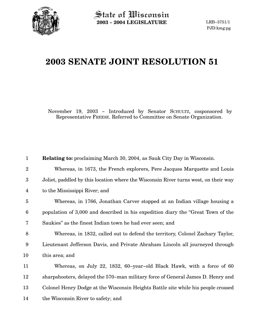 2003 Senate Joint Resolution 51