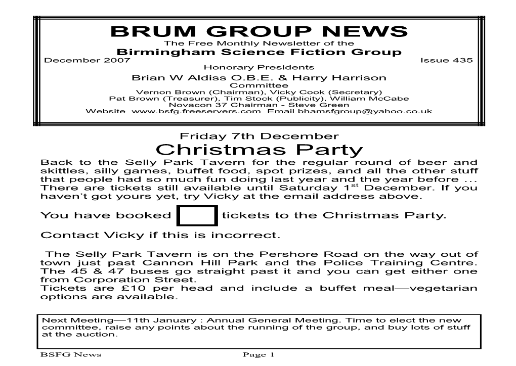 BSFG News 435 December 2007