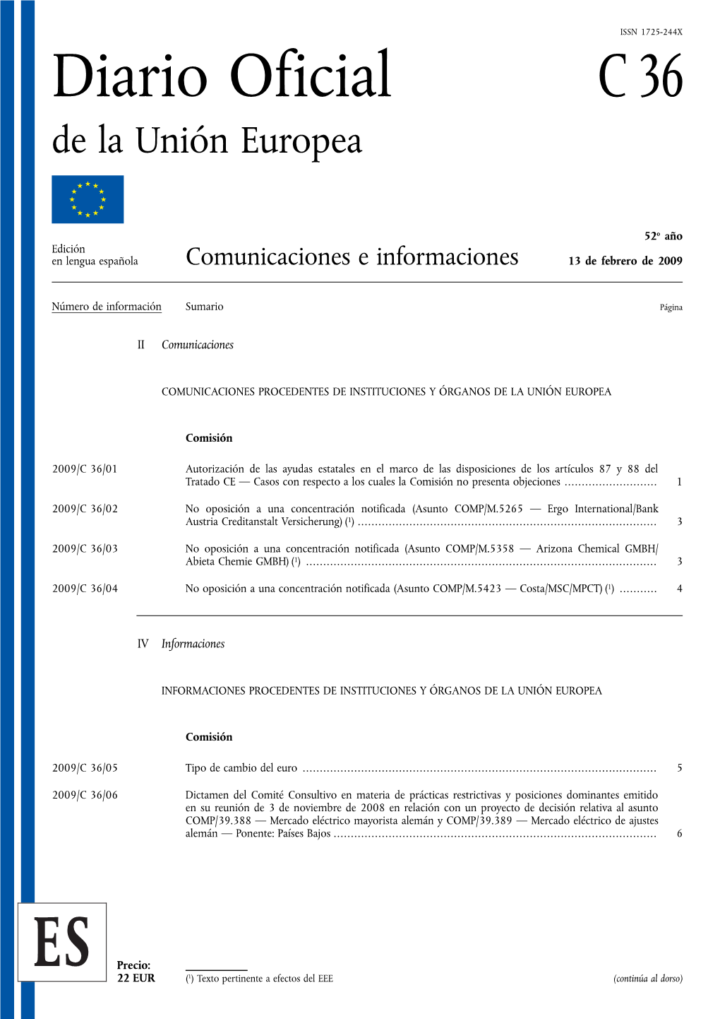 Diario Oficial C 36 De La Unión Europea