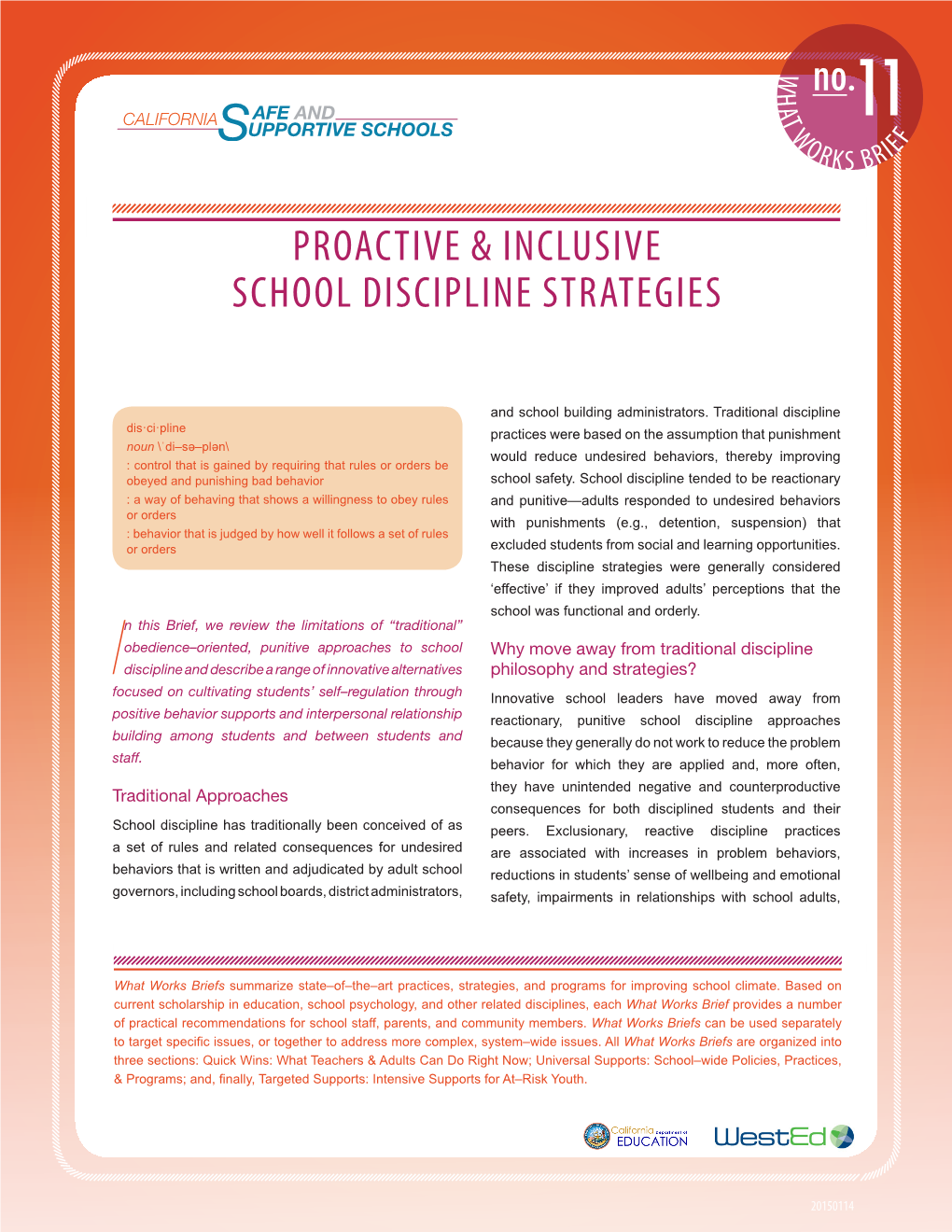 Proactive & Inclusive School Discipline Strategies