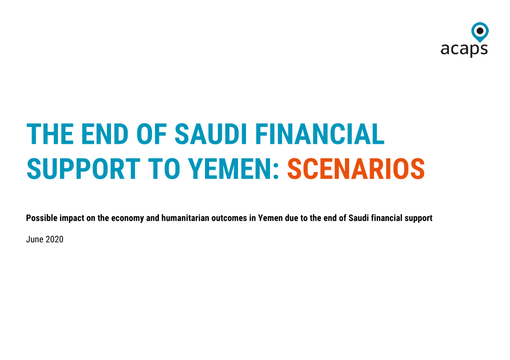 Saudi Financial Support to Government of Yemen