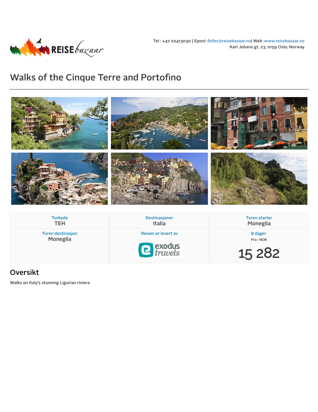 Walks of the Cinque Terre and Portofino