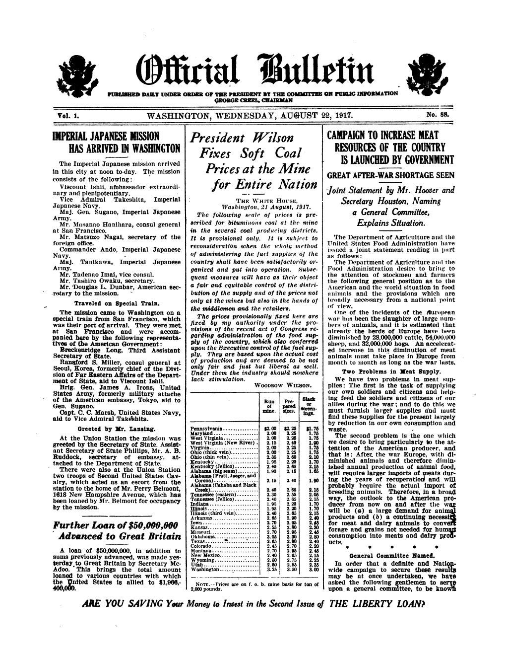 Official U. S. Bulletin