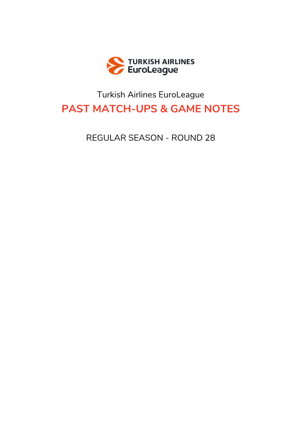 Past Match-Ups & Game Notes