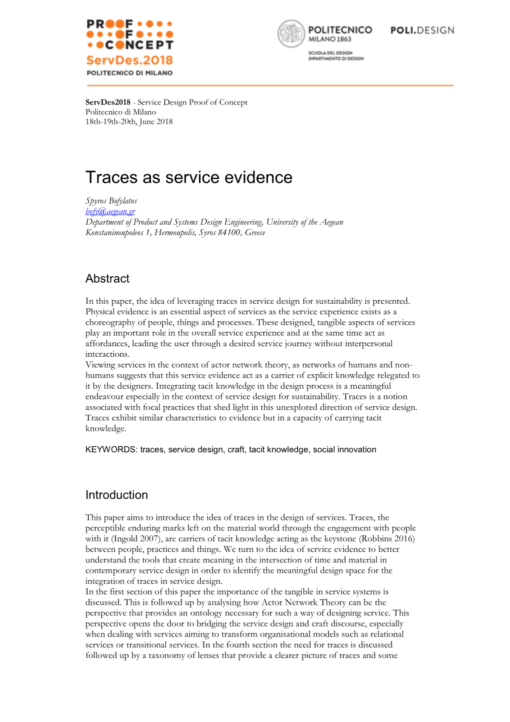 Traces As Service Evidence