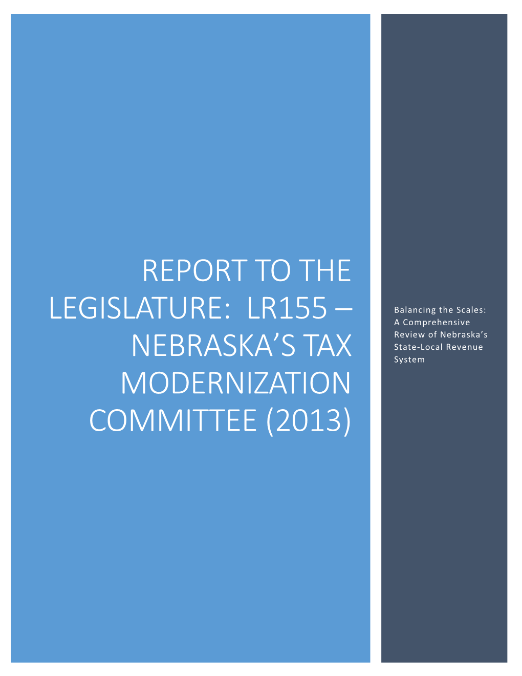 Nebraska's Tax Modernization Committee