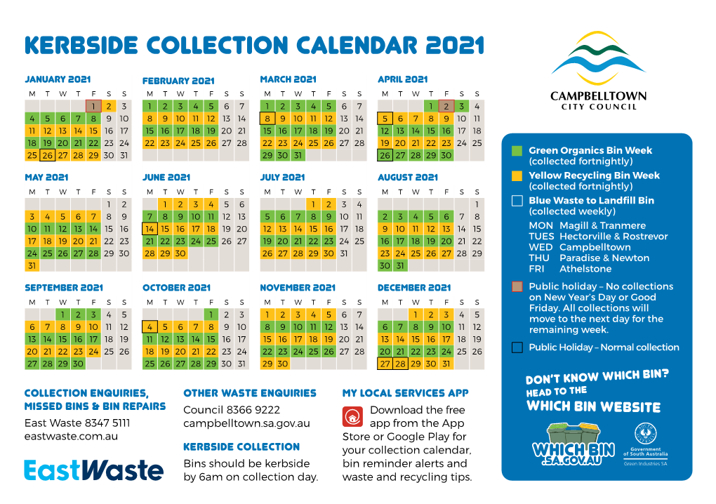 Kerbside Collection Calendar 2021