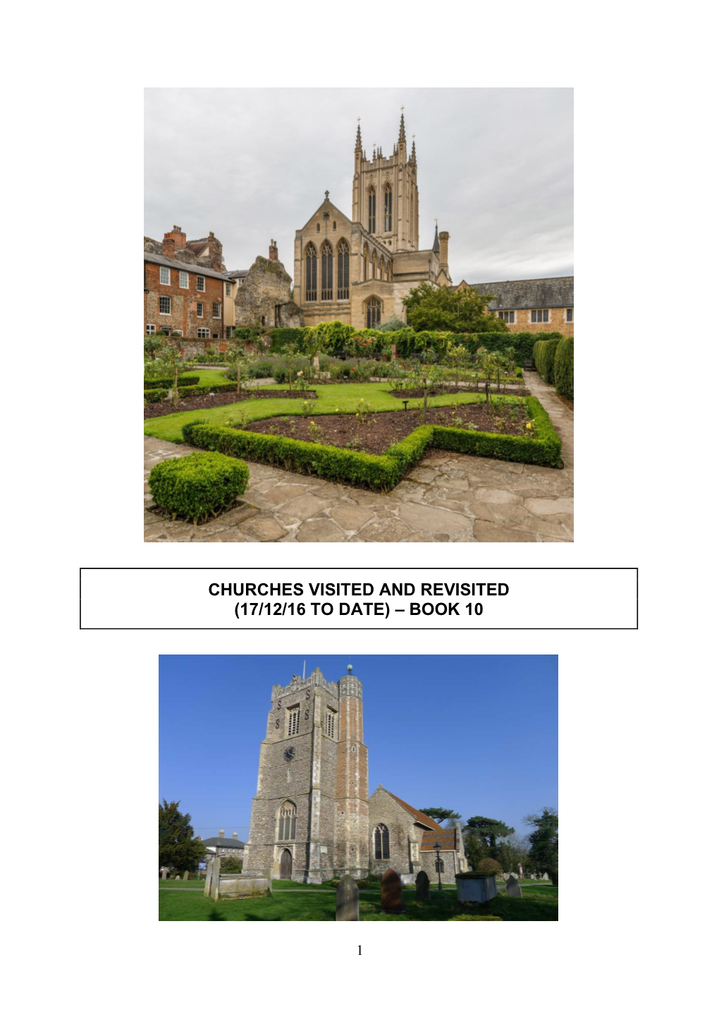 Churches Visited and Revisited (17/12/16 to Date) – Book 10