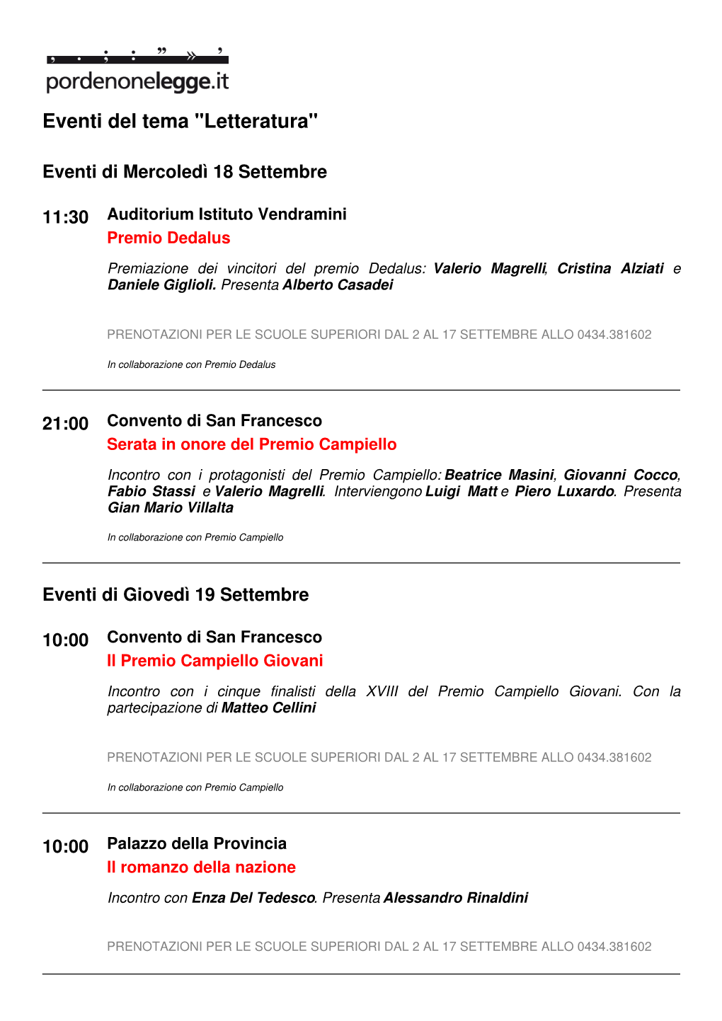 Eventi Del Tema 