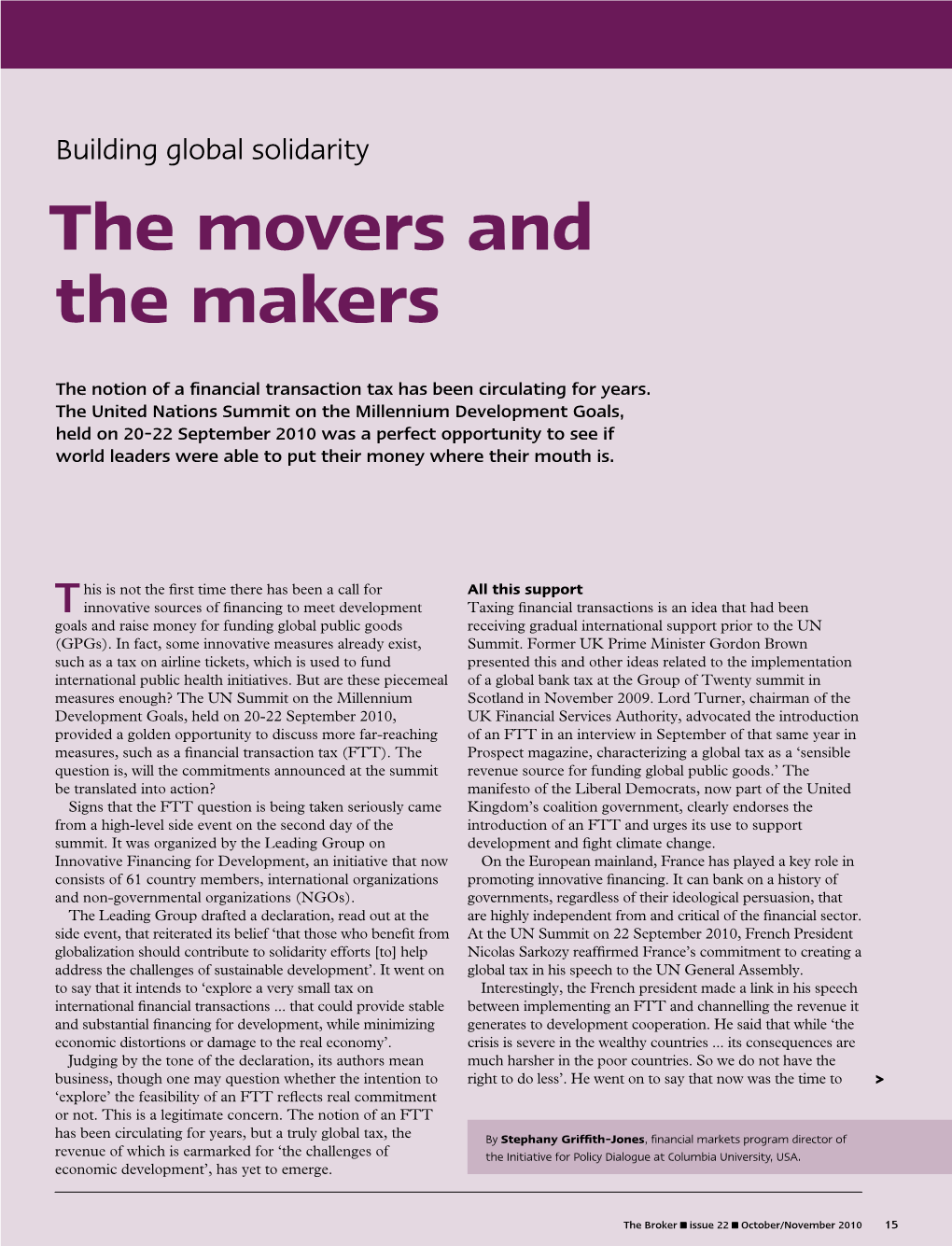The Movers and the Makers