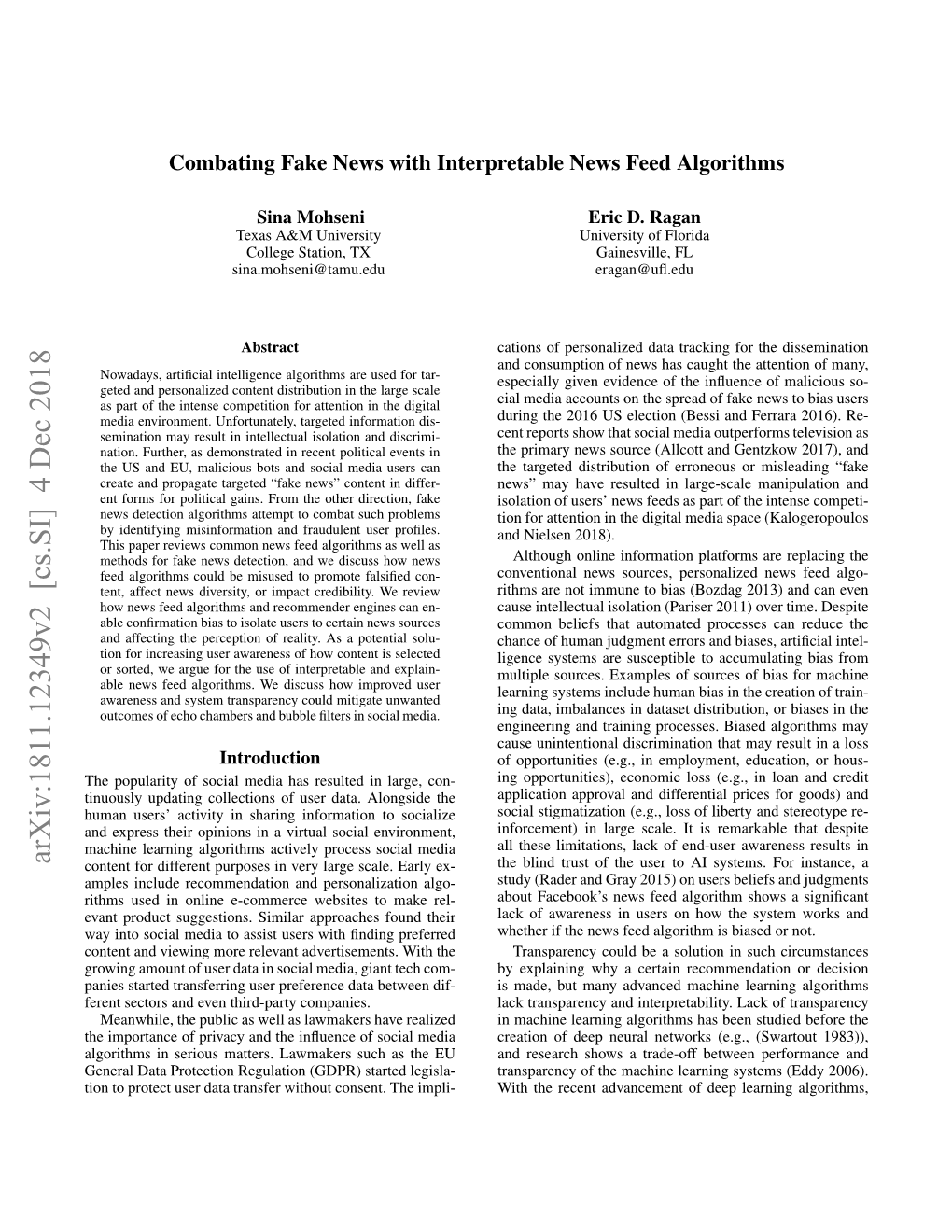 Arxiv:1811.12349V2 [Cs.SI] 4 Dec 2018 Content for Different Purposes in Very Large Scale