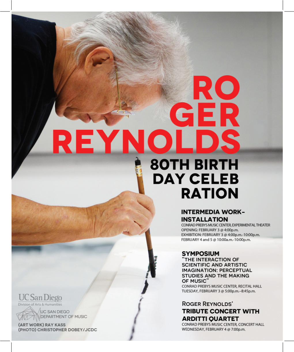 ROGER REYNOLDS | CELEBRATION 80 February 3-5, 2015