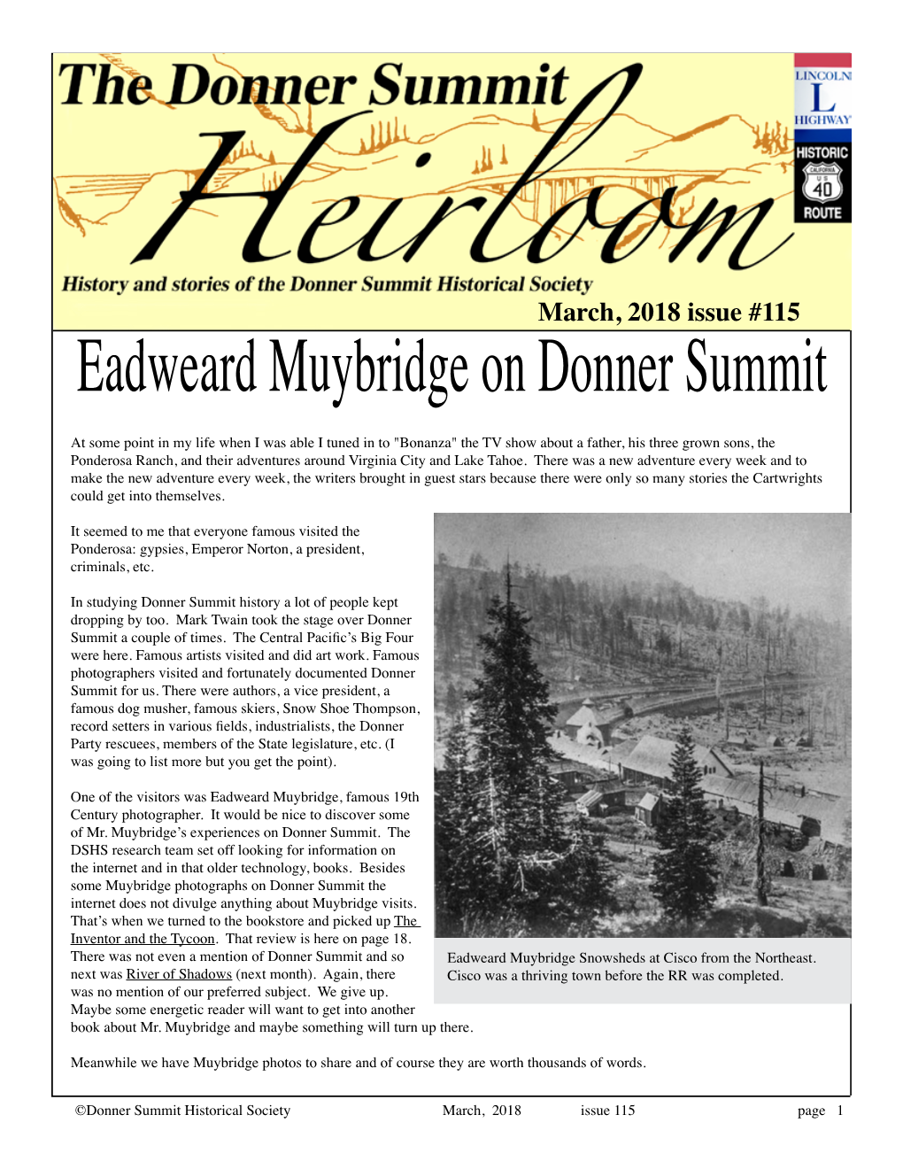 Eadweard Muybridge on Donner Summit