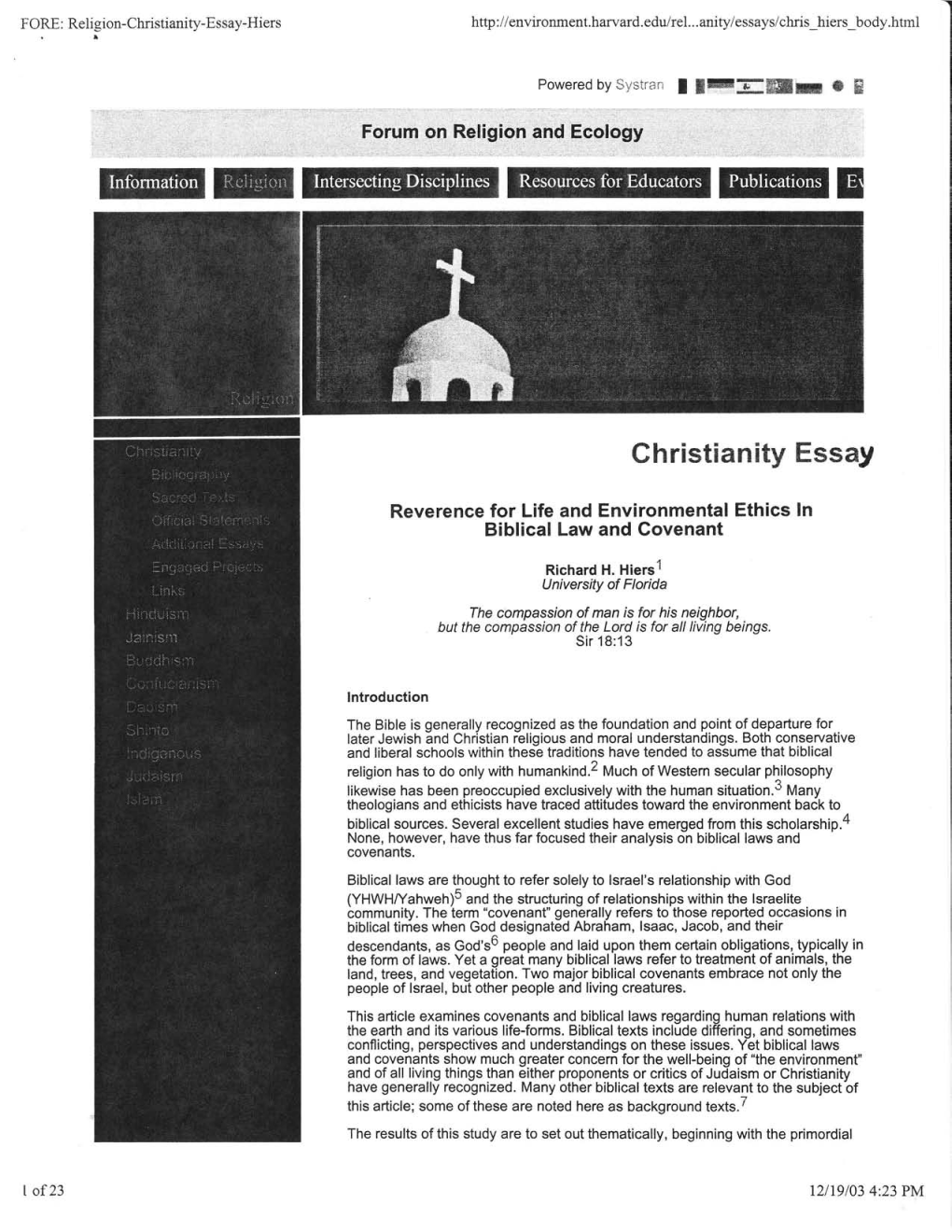 Christlanity Essay