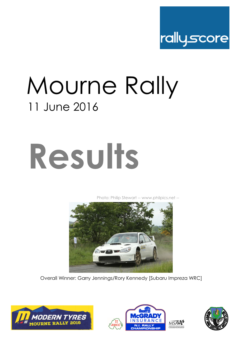 Mourne Rally 2016 Results