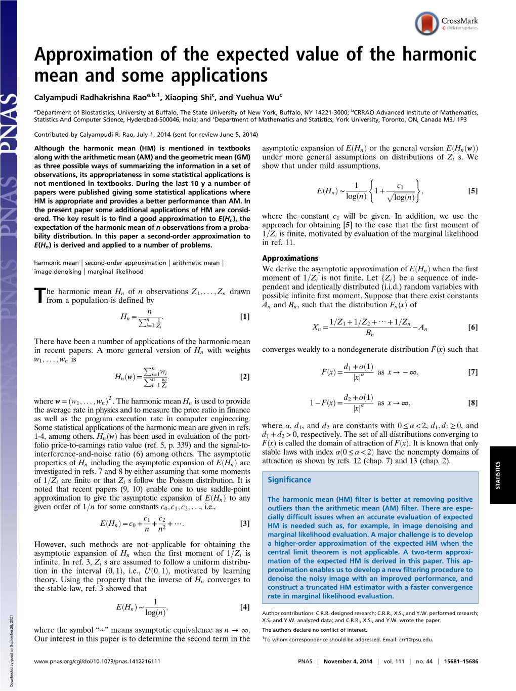 Approximation of the Expected Value of the Harmonic Mean and Some Applications