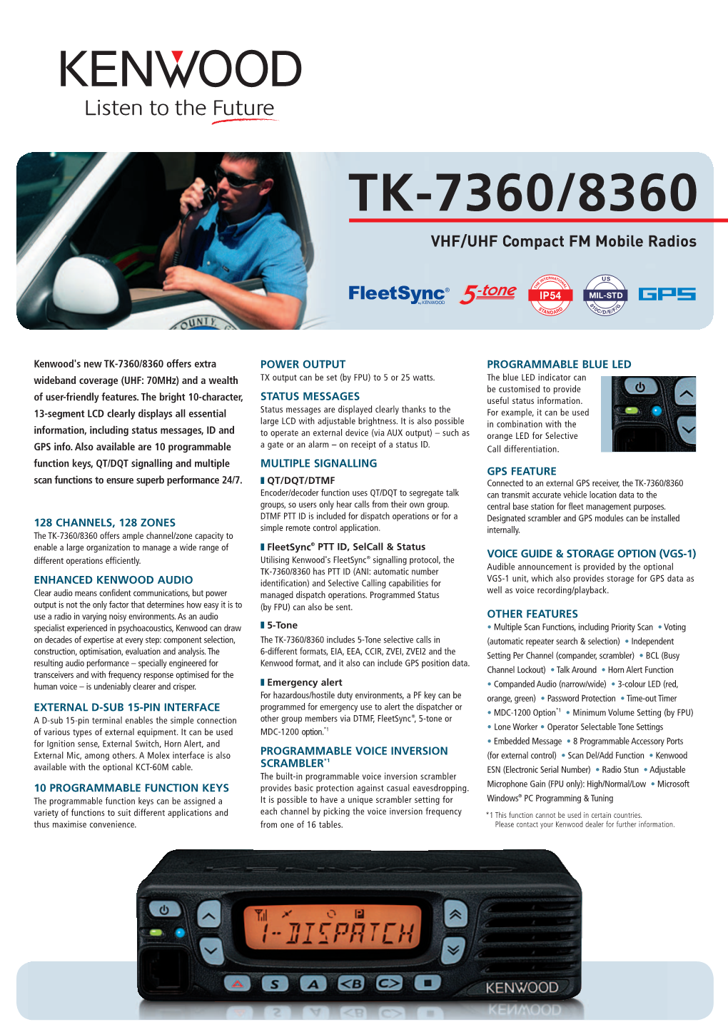 TK-7360/8360 VHF/UHF Compact FM Mobile Radios