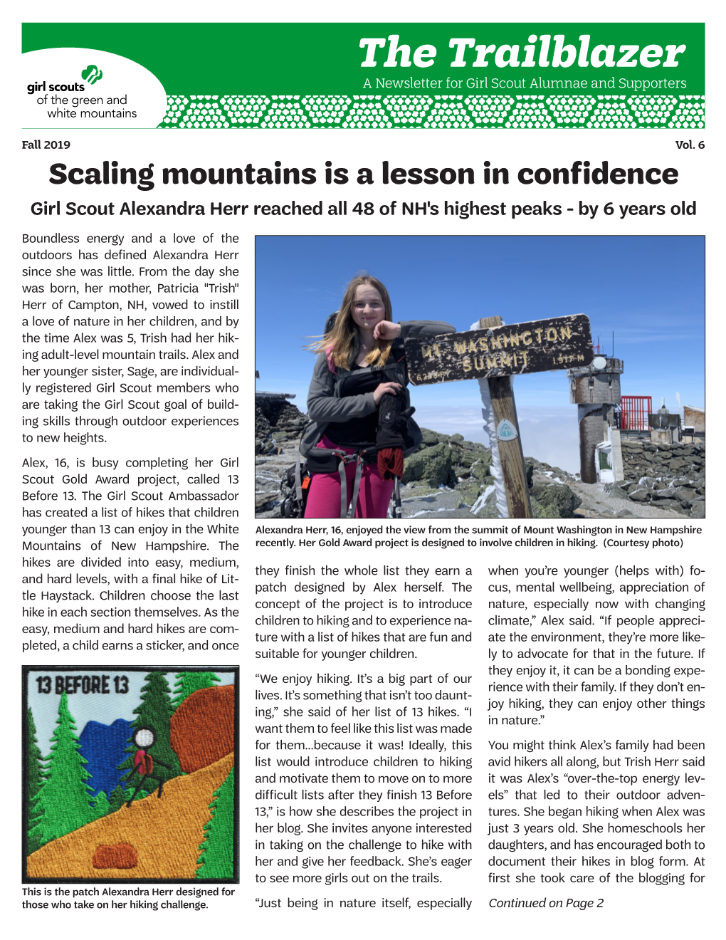 The Trailblazer a Newsletter for Girl Scout Alumnae and Supporters