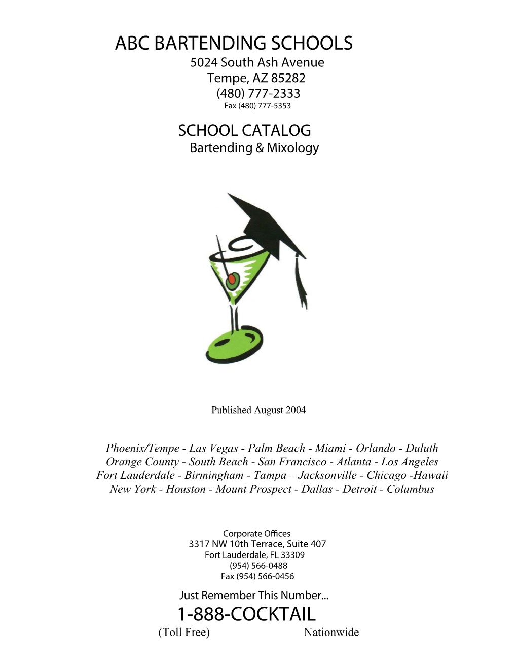 ABC Bartending Schools Catalog