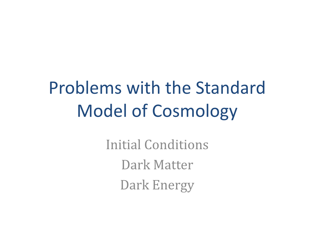 Problems with the Standard Model of Cosmology