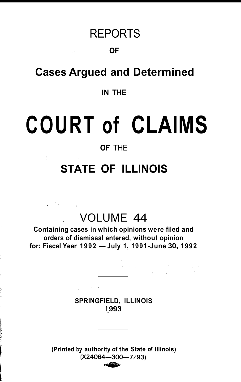 COURT of CLAIMS of THE