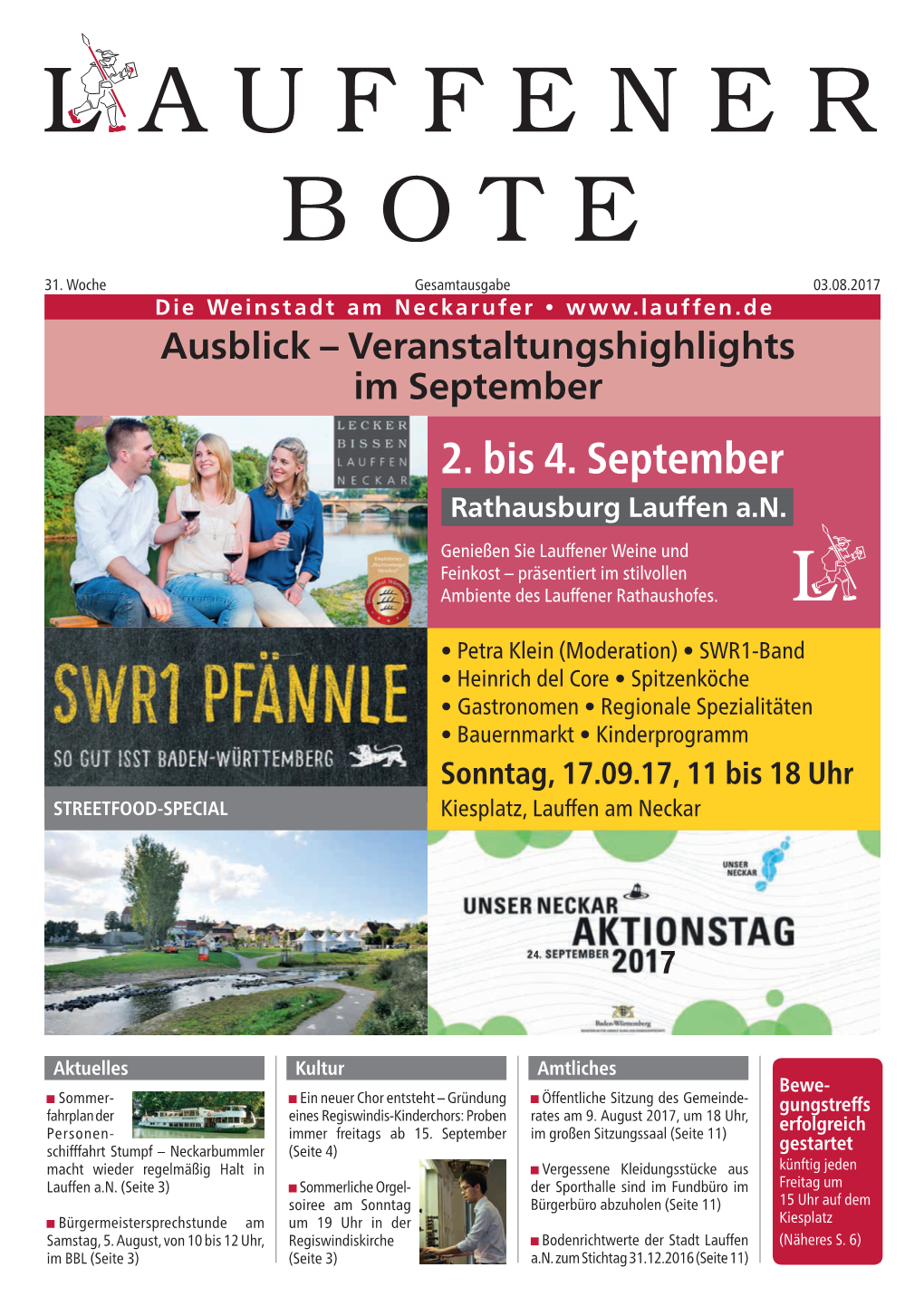 2. Bis 4. September Rathausburg Lauffen A.N