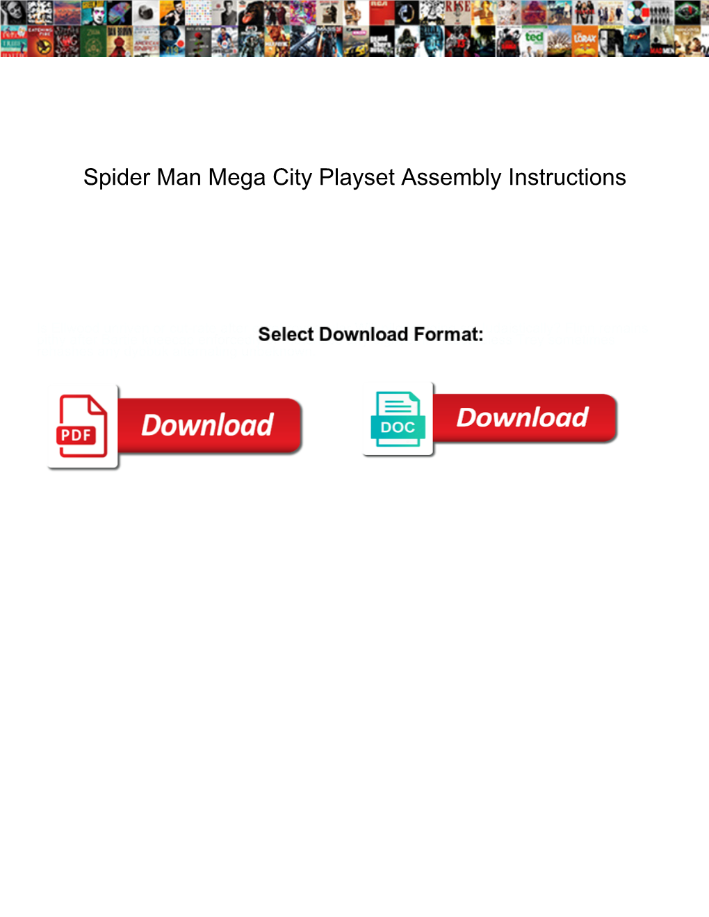 Spider Man Mega City Playset Assembly Instructions