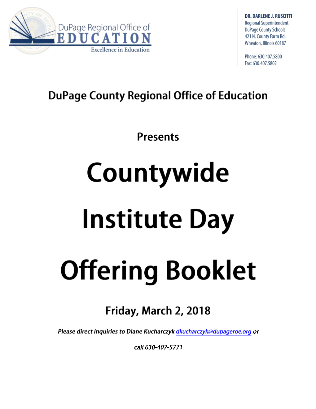 Countywide Institute Day Bookl