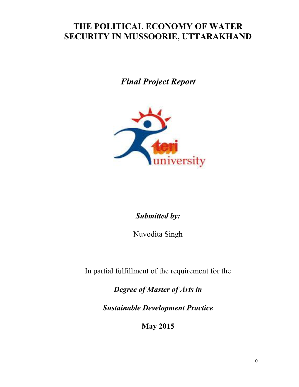 The Political Economy of Water Security in Mussoorie, Uttarakhand