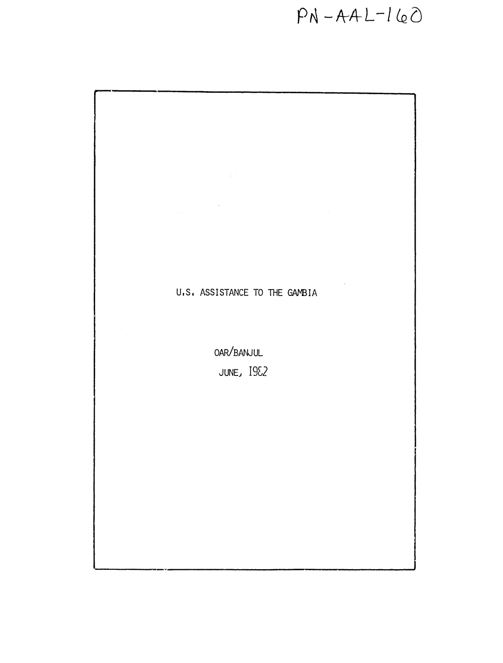 U.S. Assistance to the Gambia Oar/Banjul June